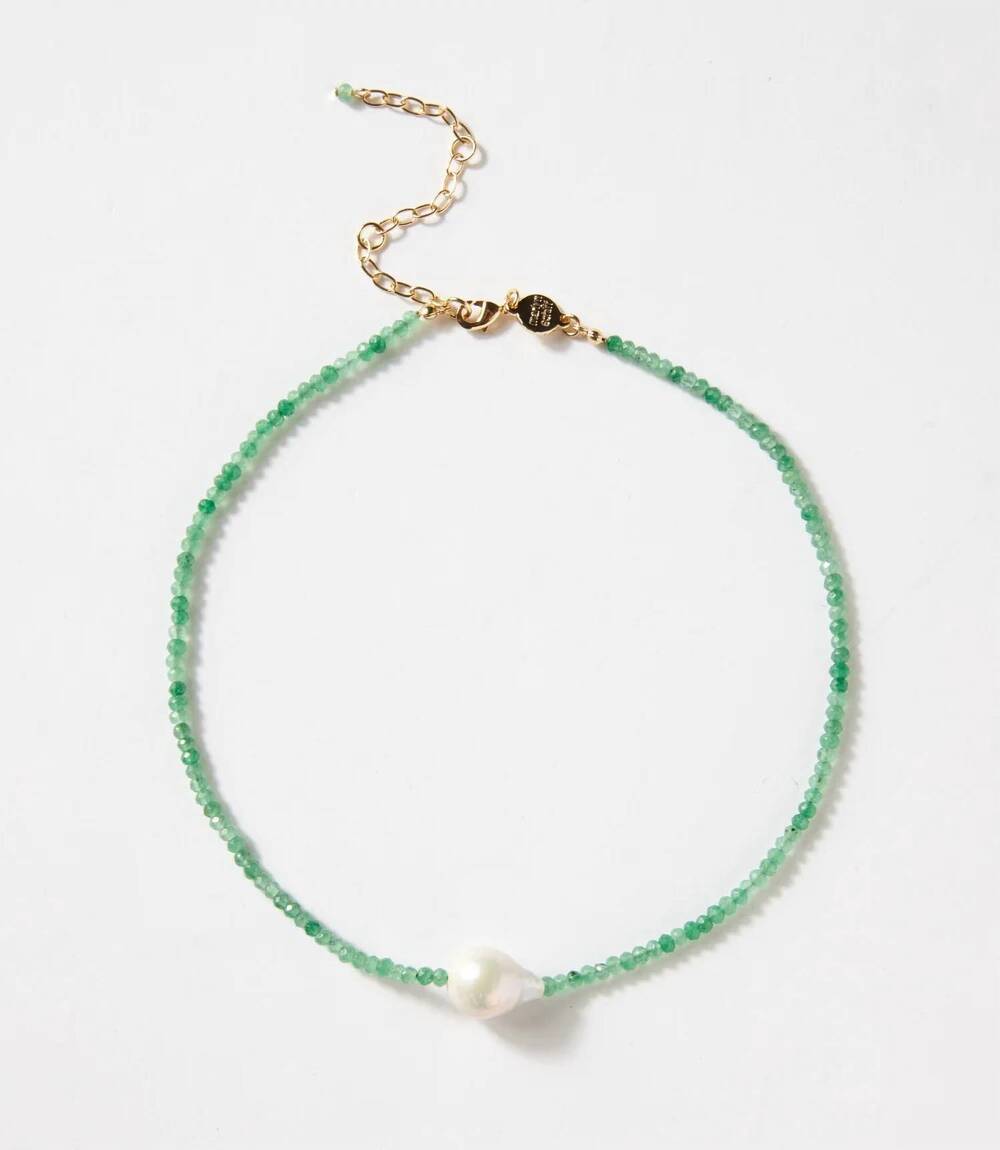 NEW MARLYN SCHIFF women's beaded pearl necklace in jade